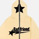 Bad Friend Full Zipper Hoodie Beige/Black