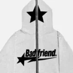 Bad Friend Full Zipper Hoodie Light Grey/Black