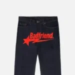 Bad Friend Latter Printed Jeans Black/Red