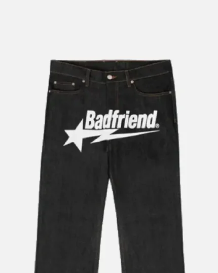 Bad Friend Latter Printed Jeans Black/White