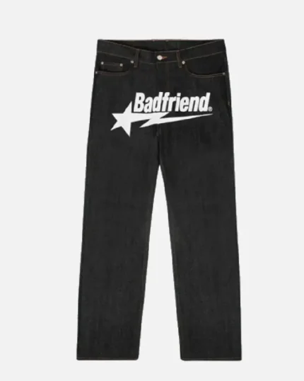 Bad Friend Latter Printed Jeans Black/Red