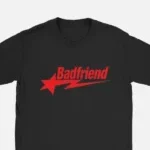 Bad Friend Letter Print Shirt Black/Red