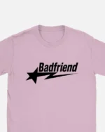 Bad Friend Letter Print Shirt Pink/Black