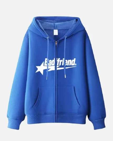 Bad Friend Zip Hoodie Blue