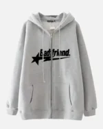 Bad Friend Zip Hoodie Grey